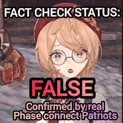 A Picture Of A Girl With Glasses And The Words " Fact Check Status False Confirmed By Real Phase Connect Patriots " On I GIF
