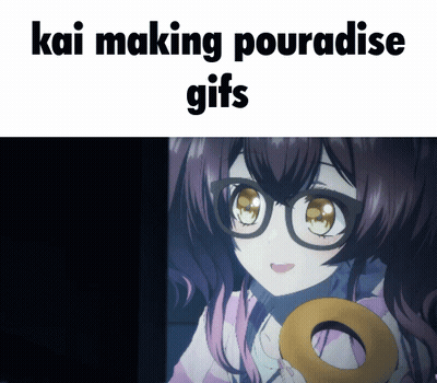 A Picture Of A Girl With Glasses And The Words Kai Making Pouradise Gifs GIF