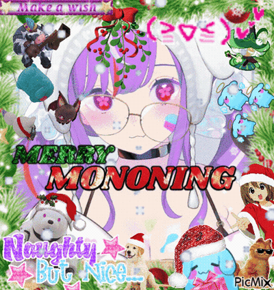 A Picture Of A Girl With Glasses And The Words Merry Mononing On It GIF