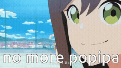A Picture Of A Girl With Green Eyes And The Words No More Po Pipa GIF