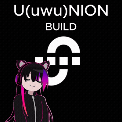A Picture Of A Girl With Headphones And The Words U ( Uwu ) Nion Build Below Her GIF
