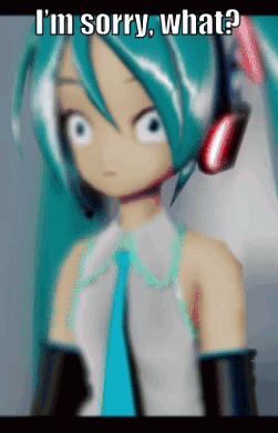 A Picture Of A Girl With Headphones Says I 'M Sorry What ? GIF