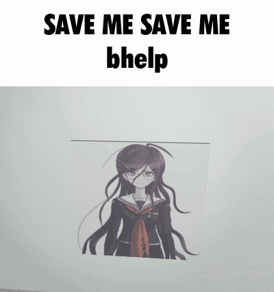 A Picture Of A Girl With Long Hair And The Words `` Save Me Save Me Bhelp '' GIF