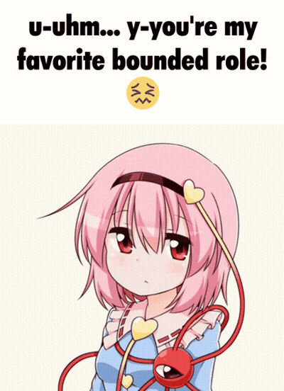 A Picture Of A Girl With Pink Hair And Red Eyes With The Words U-Uhm Y-You 'Re My Favorite Bounded Role GIF