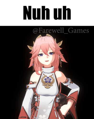 A Picture Of A Girl With Pink Hair And The Words Nuh Uh Above Her GIF