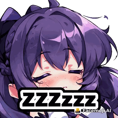 A Picture Of A Girl With Purple Hair Has A Facemoji Ai Sticker On It Sticker