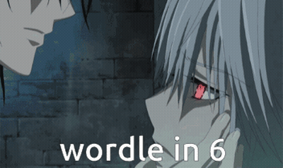 A Picture Of A Girl With Red Eyes And The Words Wordle In 6 Below Her GIF