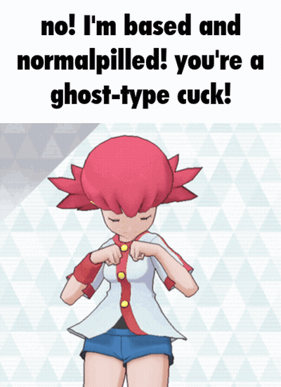 A Picture Of A Girl With Red Hair And A Caption That Says No GIF