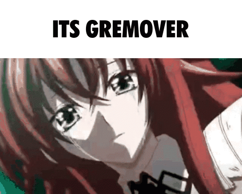 A Picture Of A Girl With Red Hair And The Words " Its Gremover " Below Her GIF