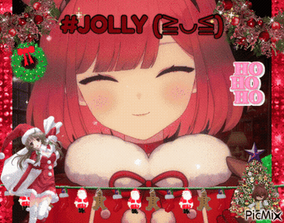 A Picture Of A Girl With Red Hair And The Words Jolly GIF