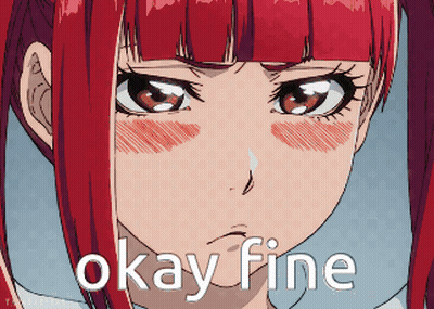 A Picture Of A Girl With Red Hair And The Words Okay Fine On The Bottom GIF