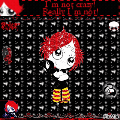 A Picture Of A Girl With Red Hair That Says ' I 'M Not Crazy Really I 'M Not ' GIF