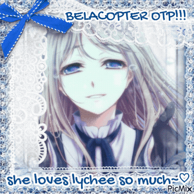A Picture Of A Girl With The Caption " Belacopter Otp " GIF