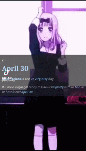 A Picture Of A Girl With The Date April 30 GIF