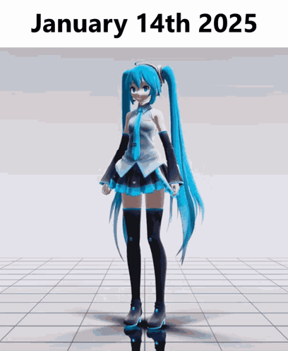 A Picture Of A Girl With The Date January 14Th 2025 On It GIF