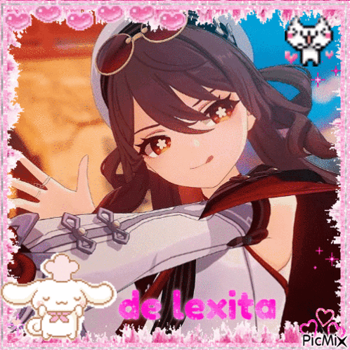 A Picture Of A Girl With The Name Delexita On The Bottom GIF