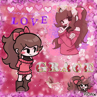 A Picture Of A Girl With The Name Grace Written On It GIF