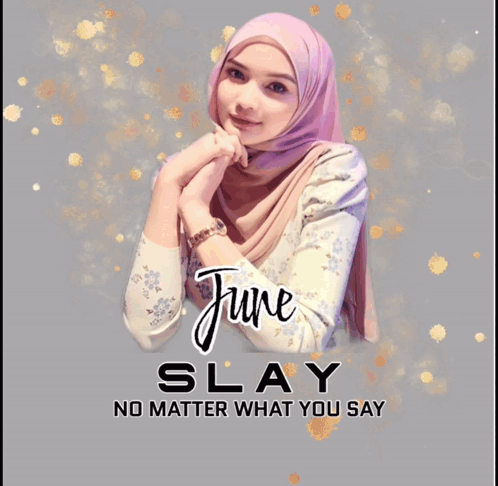 A Picture Of A Girl With The Name June On It GIF