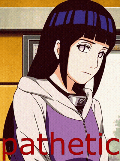 A Picture Of A Girl With The Word Pathetic In Red Letters GIF