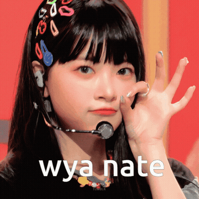 A Picture Of A Girl With The Word Wya Nate Written On It GIF