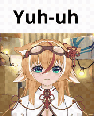 A Picture Of A Girl With The Word Yuh-Uh Written Above Her GIF