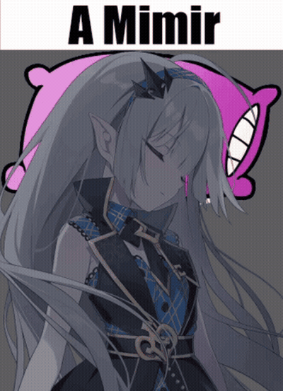 A Picture Of A Girl With The Words A Mimir On The Top GIF