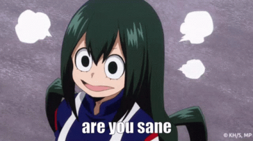 A Picture Of A Girl With The Words Are You Sane GIF