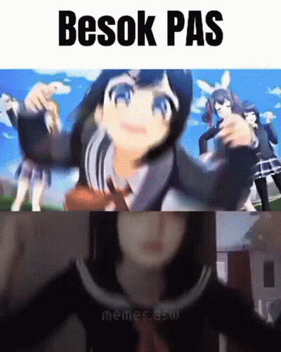 A Picture Of A Girl With The Words Besok Pas On Top GIF