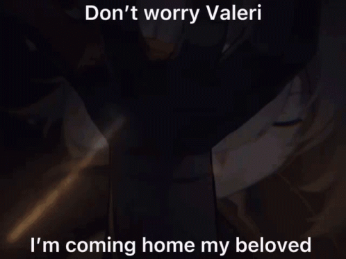 A Picture Of A Girl With The Words " Don 'T Worry Valeri I 'M Coming Home My Beloved " Written Below GIF