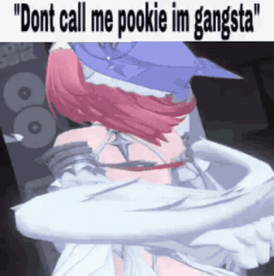 A Picture Of A Girl With The Words " Dont Call Me Pookie Im Gangsta " On The Bottom GIF
