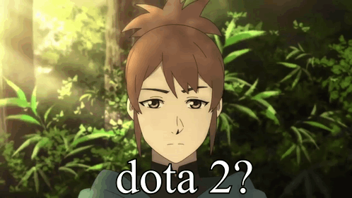 A Picture Of A Girl With The Words Dota 2 Written Below Her GIF