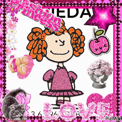A Picture Of A Girl With The Words Fashion Princess On Top GIF