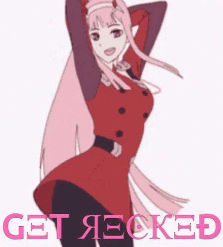 A Picture Of A Girl With The Words Get Eecked Written On It GIF