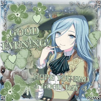 A Picture Of A Girl With The Words Good Evening Hope You Had A Good Day 3 GIF