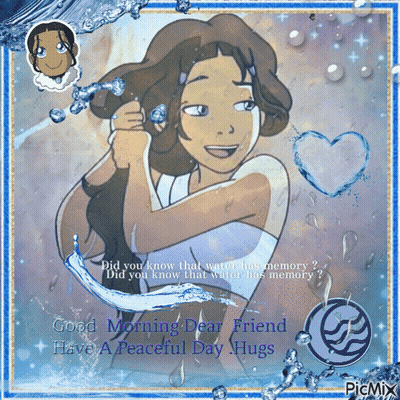 A Picture Of A Girl With The Words Good Morning Dear Friend Have A Peaceful Day Hugs On The Bottom GIF