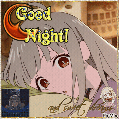 A Picture Of A Girl With The Words Good Night On It GIF