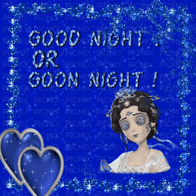 A Picture Of A Girl With The Words Good Night Or Goon Night On It GIF