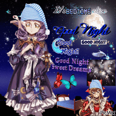 A Picture Of A Girl With The Words Good Night Sweet Dreams On The Bottom GIF