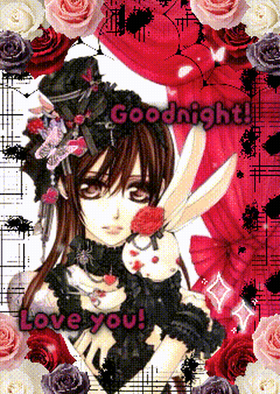 A Picture Of A Girl With The Words Goodnight Love You Written On It GIF