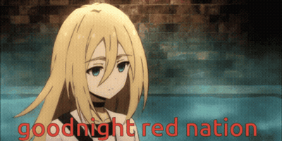 A Picture Of A Girl With The Words " Goodnight Red Nation " On It GIF