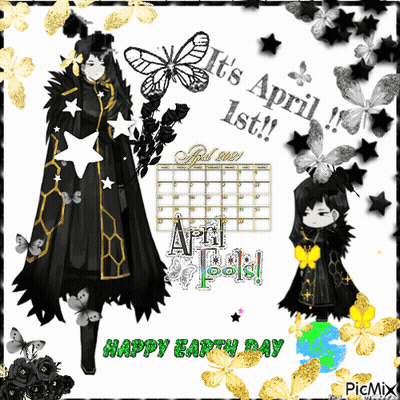 A Picture Of A Girl With The Words Happy Earth Day GIF