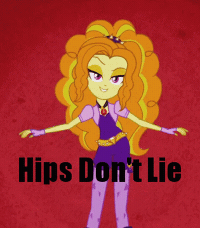 A Picture Of A Girl With The Words Hips Do N't Lie GIF