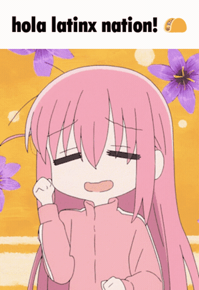 A Picture Of A Girl With The Words Hola Latinx Nation GIF