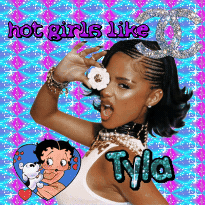 A Picture Of A Girl With The Words Hot Girls Like Tyla Above Her GIF