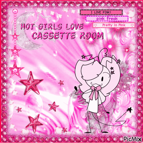 A Picture Of A Girl With The Words Hot Girls Love Cassette Room On The Bottom GIF