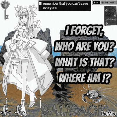 A Picture Of A Girl With The Words I Forget Who Are You What Is That Where Am I On The Bottom GIF