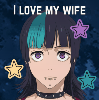 A Picture Of A Girl With The Words I Love My Wife GIF