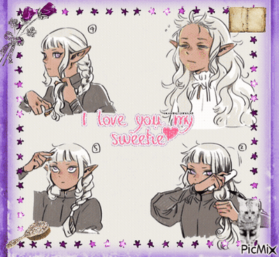 A Picture Of A Girl With The Words " I Love You My Sweetie " GIF