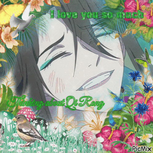 A Picture Of A Girl With The Words " I Love You So Much " Written On It GIF