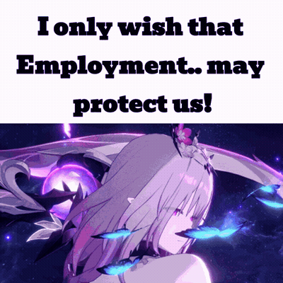 A Picture Of A Girl With The Words " I Only Wish That Employment May Protect Us " On It GIF
